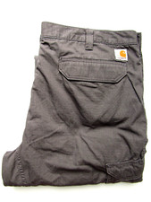 Carhartt Force men's relaxed fit cargo pants W42 L32 mid grey ripstop LEVF598
