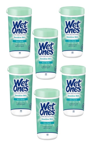 Wet Ones Sensitive Skin Hand Wipes, Fragrance-Free, 40 Ct Canister, 6 Pack (240 - Picture 9 of 24