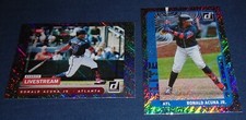 Ronald Acuna Jr 2021 Donruss Rapture insert lot of 2 -Livestream & Elite Series