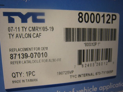 TYC 800012P TOP QUALITY 87139-07010  LEXUS & TOYOTA CABIN AIR FILTER 87139-52040 - Picture 3 of 7