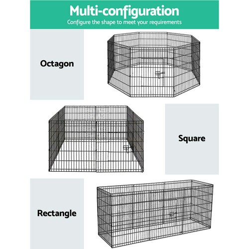 i.Pet 30" 8 Panel Dog Playpen Pet Fence Exercise Cage Enclosure Play Pen - Picture 3 of 7