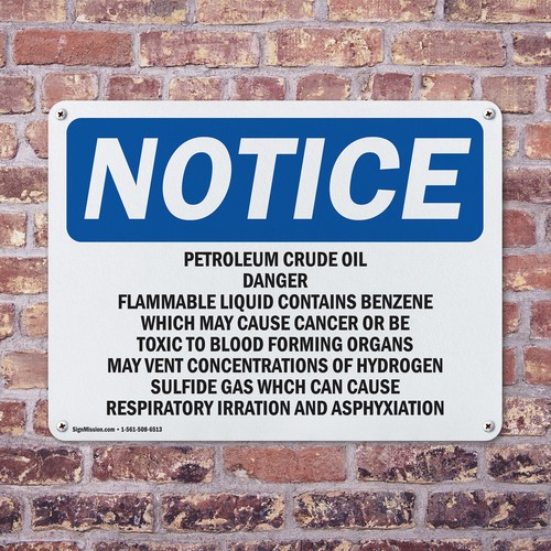 (2 Pack) Petroleum Crude Oil Danger Flammable Liquid OSHA Notice Sign Decal - Bild 4 von 22