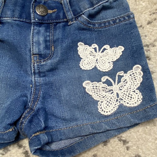 Childrens Place Girls Size 4 Butterfly Denim Jean Shorts - Picture 2 of 4