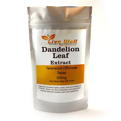 LIVE WELL HEALTH MANAGEMENT Löwenzahnblattextrakt 250mg -120 Tabletten Entzündungsreduktion, immun (V)