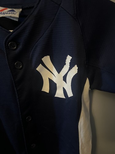 Vintage Majestic New York Yankees CC Sabathia #52 Baseball Blue Jersey Youth A - Picture 7 of 7