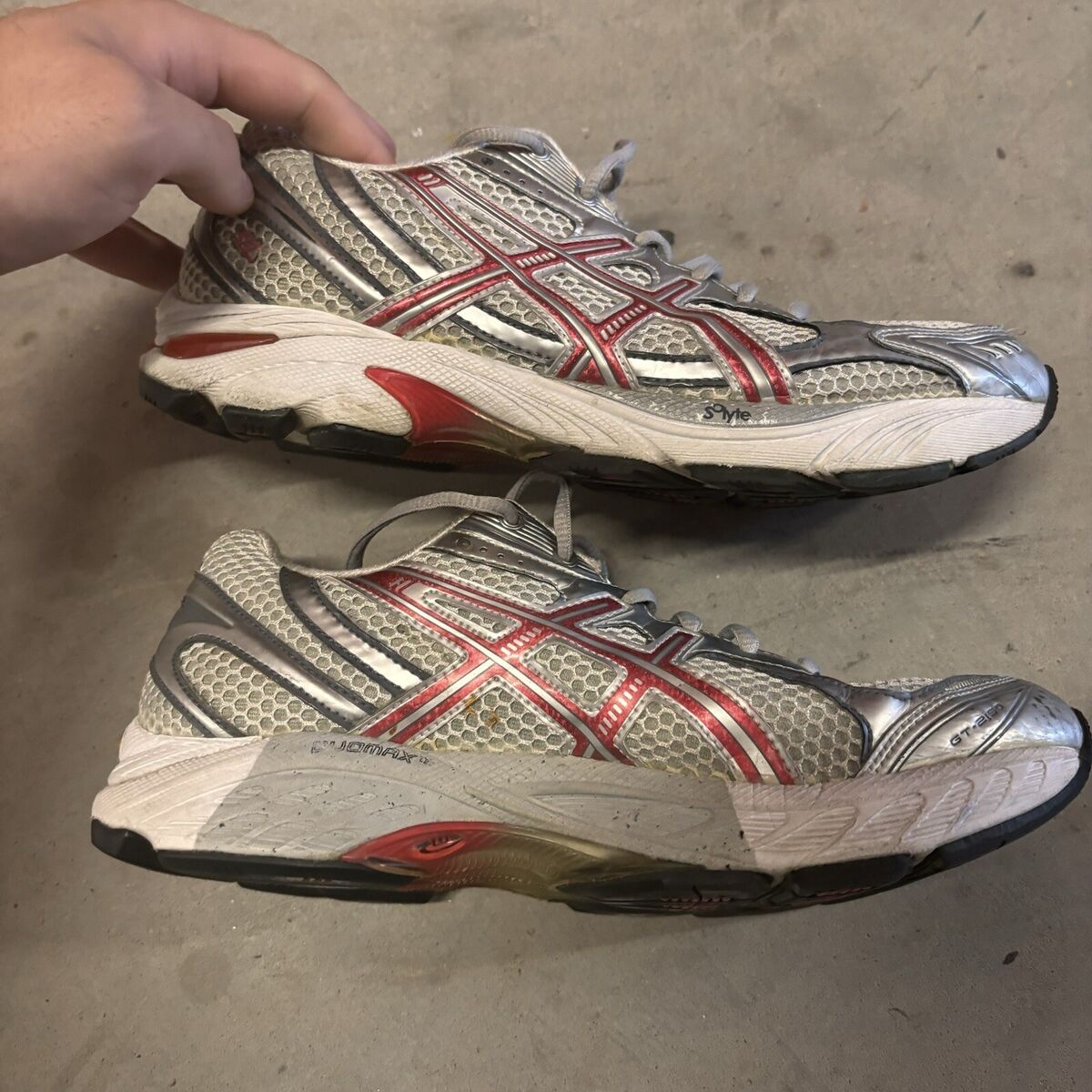 Asics GT 2150 T054N Womens Silver Pink Lace Up Running Shoes Size 9