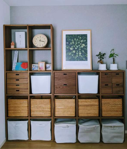 Muji Stacking Chest 4 drawers Oak W14.6×D11×H14.6 inch Veneer, natural, 2 color - Picture 3 of 8