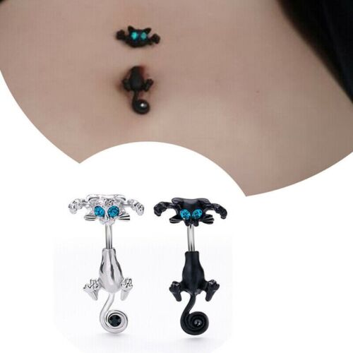 Button Navel Cat Pet Charm Ring Body Jewelry Pierc New Vintage Design Belly - Picture 4 of 9