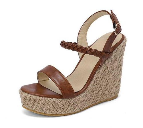 Women's Boho Style Platform Wedge Heels Peep Toe Sandals Buckle Strap Shoes	 - Bild 11 von 11