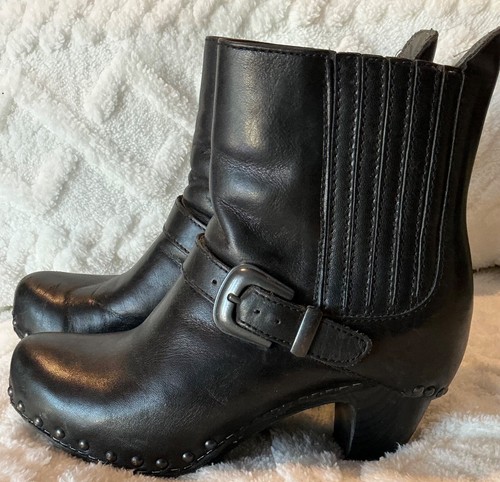 Dansko Rihanna Clog Style Booties Buckle Studded Western Heeled Boots Women's 37 - Picture 2 of 6