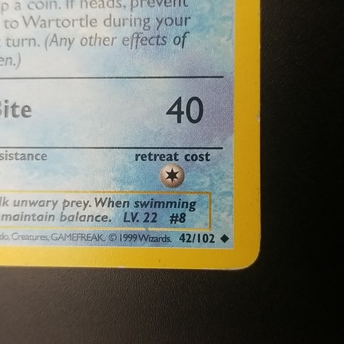 WARTORTLE 42/102 - 3D 1a Edición SIN SOMBRAS - Juego Básico - TARJETA DE POKEMON WOTC - LP - Imagen 8 de 24