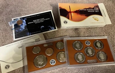 ~ LIVE NO EXTRA W CENT Mint 2019-S 10 Coin SILVER Proof Set w//box /& COA U.S