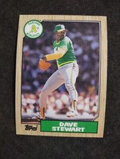 1987 Topps #14 Dave Stewart Oakland Athletics Baseball Card 