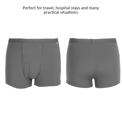 Cotton Breathable Washable Reusable Incontinence Underwear Gray For Men L Size - Picture 8 of 13