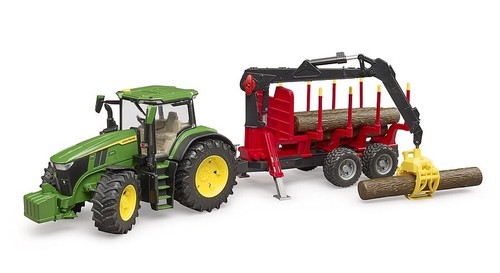 BRUDER - JOHN DEERE 7R350 con rimorchio per tronchi - 1/16 - BRU3154 - Foto 3 di 4