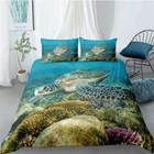 Mysterious Turtle Of Great Sea 3D Quilt Duvet Doona Cover Set Pillow case Print