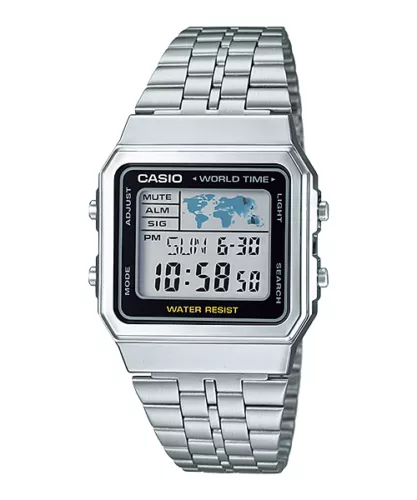 Casio A500WA-1/7 A500WGA-1/7/9 Digitaluhr silber/goldfarben Edelstahl - Bild 4 von 7