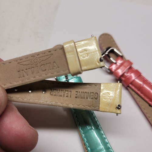 3 Invicta watchbands aqua, yellow, pink colors - Picture 3 of 3