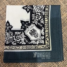GREEN ARAB SYMBOLS COMPASS ART MEN HANDKERCHIEF VINTAGE COTTON POCKET SQUARE 18"