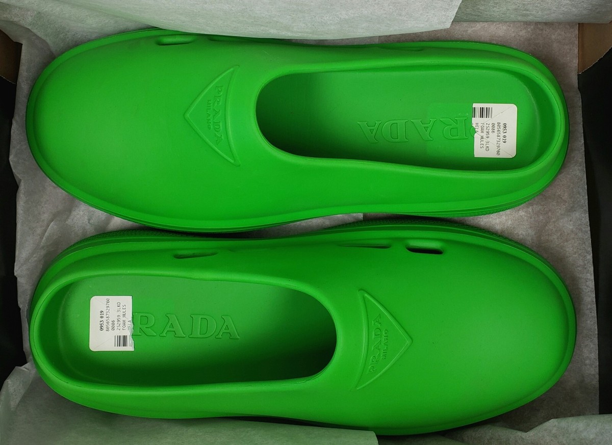 PRADA Men's Mellow Rubber Mules Clogs Slip On Loafer Shoes