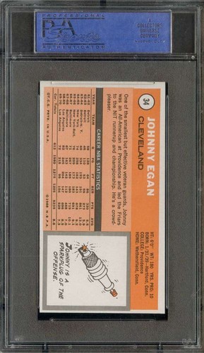 1970-71 TOPPS #34 JOHNNY EGAN PSA 8 CAVALIERS - Picture 2 of 2
