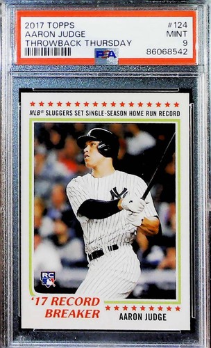 2017 Topps Throwback Thursday #124 Aaron Judge Yankees RC Rookie PSA 9 MINT - Picture 1 of 2