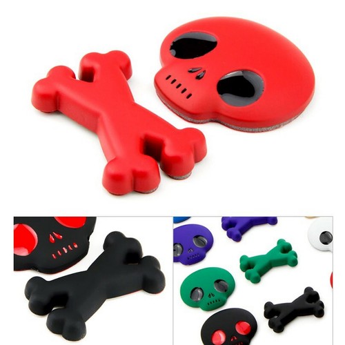 Juego de 2 juegos lindos versión 3D calavera bont insignia de metal sólido 3M pegatina emblema calcomanía de coche - Imagen 3 de 23
