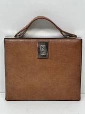 Vintage austrian tan pig skin leather ladies travel organiser compact make up