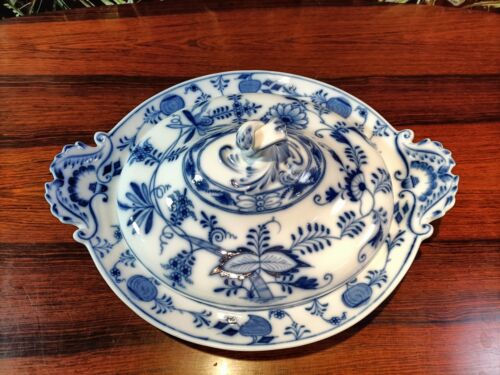 STADT MEISSEN TEICHERT, Zwiebelmuster, antike Casserole / Deckelschale - Picture 4 of 7