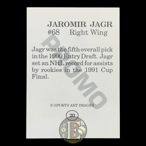 Jaromir Jagr Pittsburgh Penguins 1993 Jim Foutch Sport Art Images PROMO Card #68 - Picture 2 of 2