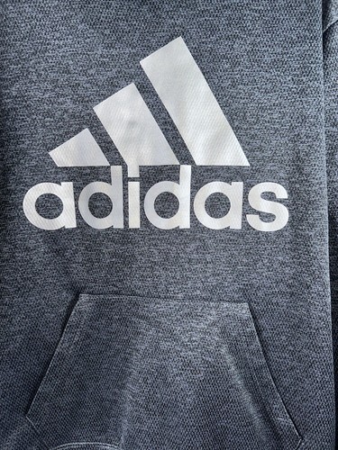 Adidas Climawarm Grigio Felpa con Cappuccio Manica Lunga Top Pollice Foro Gioventù Small - Foto 5 di 6