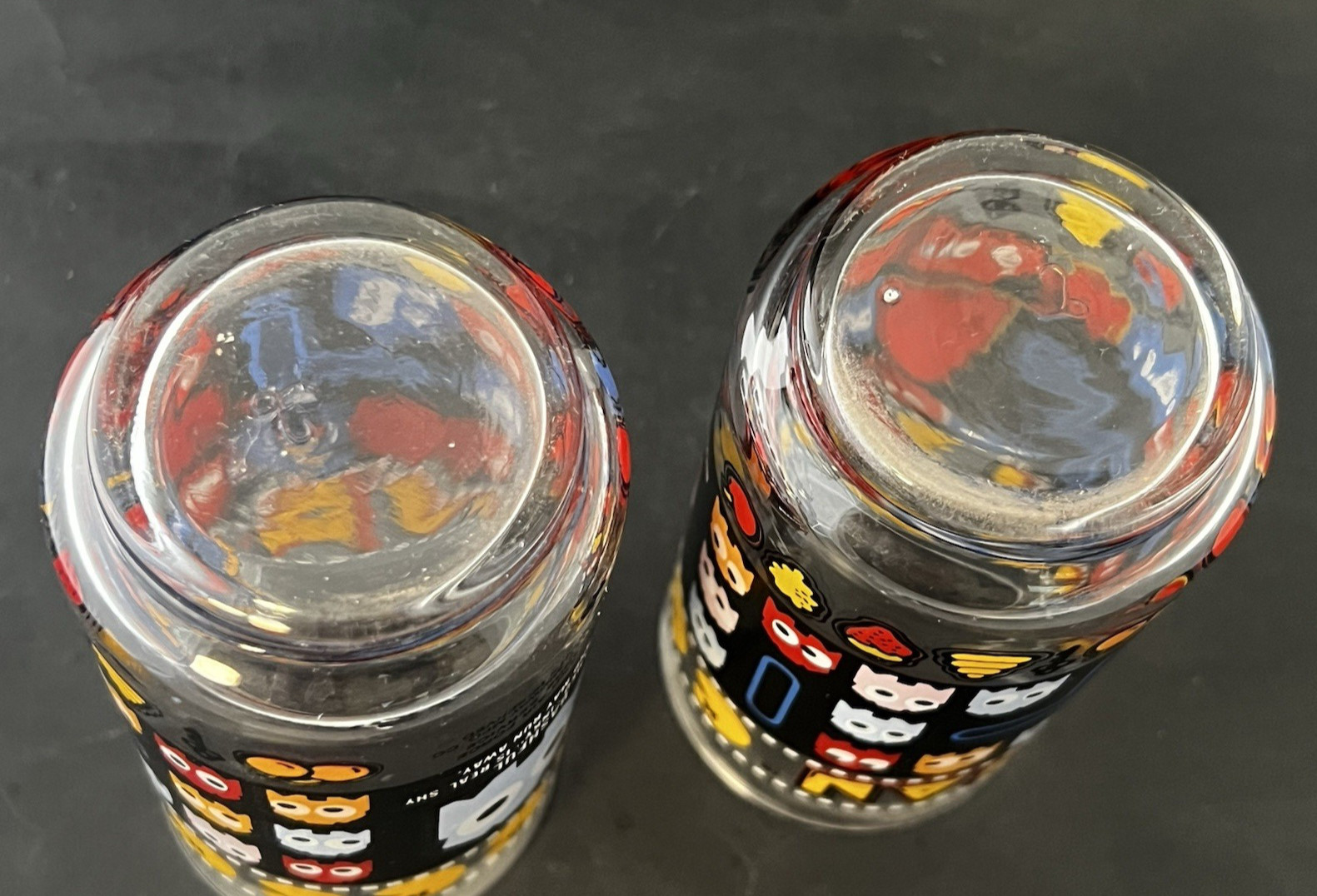 Vintage 1980/80's Bally Midway Mfg Co. Pac-Man Drinking Glasses 16 Oz Set 2