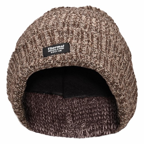Herren Thermo Melange Thermo Komplett Fleece Gefüttert Mützen Beanie Winter Thermomütze - Bild 6 von 13