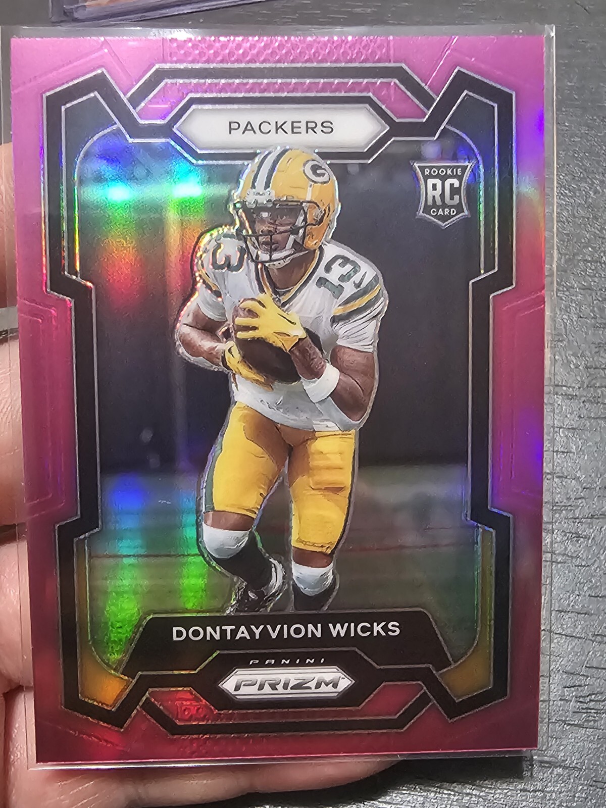 2023 Panini Prizm - Rookies Pink Prizm #333 Dontayvion Wicks (RC)