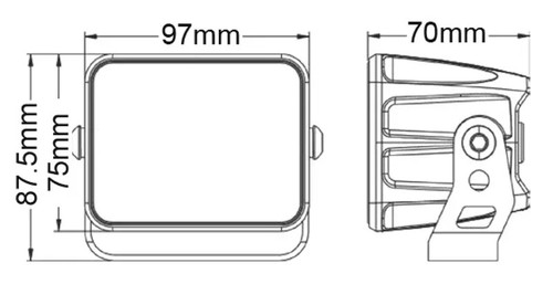 LED Work Light Flood Beam with Flashing Amber Warning Light 3600Lumens IP68/IP69 - Picture 3 of 5