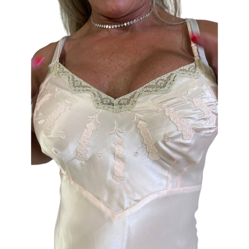 1930s Vintage "Bur-Mil" Pink Rayon Satin Full Slip Lady Duff Size S - Picture 9 of 12