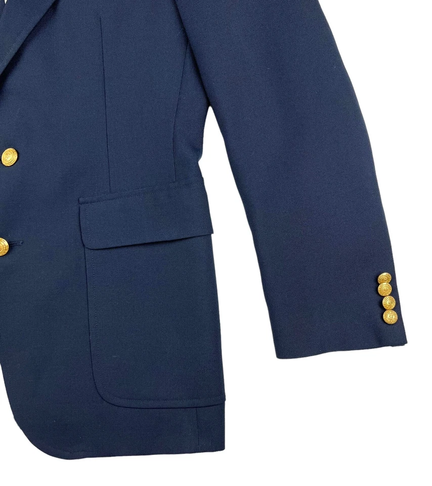 VTG Men's Nordstrom Blazer Sport Coat Navy Blue Gold Royal Marines Buttons 40L - Image 3 of 4