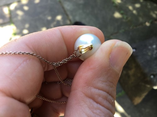 14mm solid 18CT gold Australian south sea pearl pendant, necklace, charm 18k 750 - Picture 3 of 11