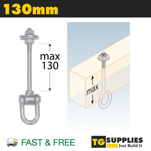 Gancho oscilante extremadamente resistente marco de escalada M12 para vigas de hasta 130 mm - Imagen 3 de 3