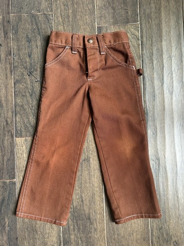 Vintage 70s Youth Pant Lot Jeans Carpenter Plaid Bell Bottom - Picture 7 of 19