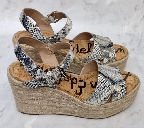 Zapatos de tacón alto Sam Edelman Maura para dama negros blancos con tiras con cuña precio de venta sugerido por el fabricante 154 GBP - Imagen 8 de 18