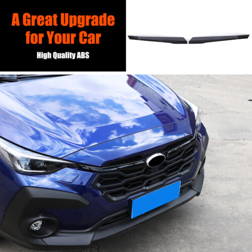 Parrilla delantera negra capó rejilla central moldura a rayas para Subaru Crosstrek 2023 2024 - Imagen 1 de 18
