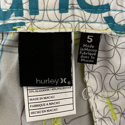 NEW Hurley Juniors Plaid Bermuda Shorts size 5 Grey - Picture 4 of 6