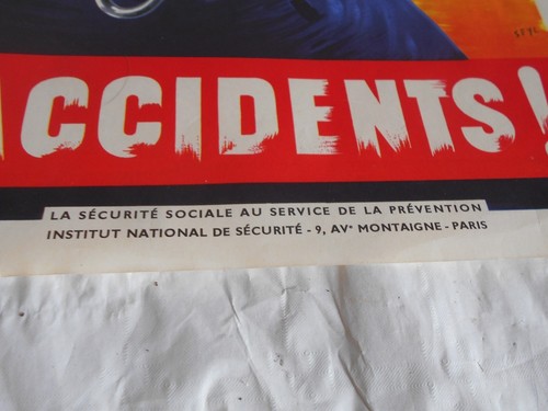 Vintage poster french workplace safety 1955 123A Pocket Tools Accidents Seyl - Picture 4 of 4