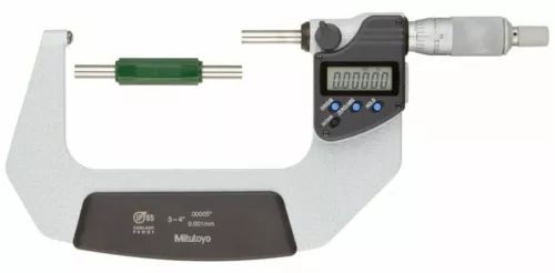 Mitutoyo 395-354-30 Spherical Face Micrometer, 3-4" Range, .0001",  .00005"