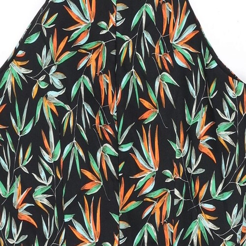 Morgan Womens Black Geometric Polyester A-Line Size 10 Round Neck Zip - Picture 4 of 10