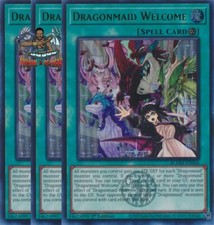 Yugioh! 3x Dragonmaid Welcome BLMM-EN066 Emblazoned Ultra Rare 1st Ed NM