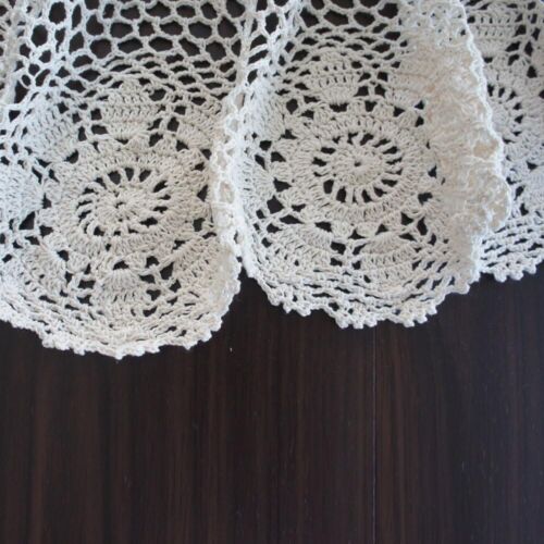 Mantel de ganchillo vintage hecho a mano redondo de encaje tapiz boda fiesta - Imagen 26 de 48