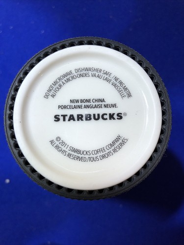 Starbucks 8 Unzen Weiß Bone China Becher/Reisebecher mit Schwarz Silikon Griff & Deckel - Bild 7 von 7