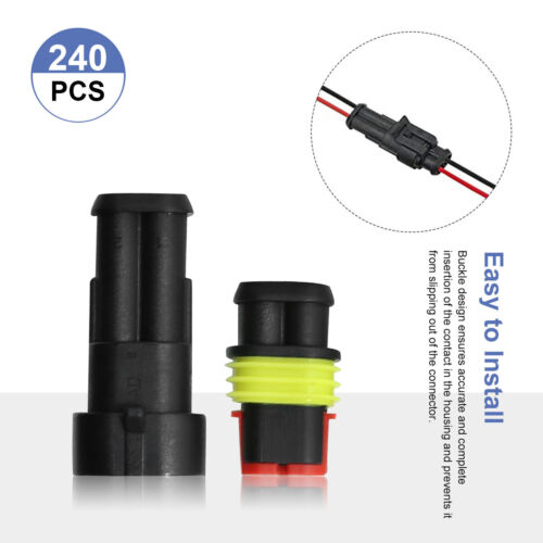 240 Pcs 1-6 Pin Car Automotive Waterproof Electrical Wire Connector Plug Kit Set - Picture 6 of 8